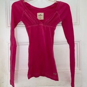 Pink V-Neck Hollister Shirt